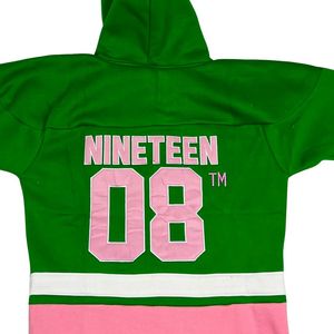 เสื้อฮู้ดฮอกกี้ AKA สีเขียวชมพู แบบสวม ยูนิเซ็กซ์ ไซส์พูลโอเวอร์ สไตล์ลำลอง เสื้อฮู้ดกีฬา ปักลายตราสโมสร ผ้าฟลีซอุ่นๆ - Product Image 4
