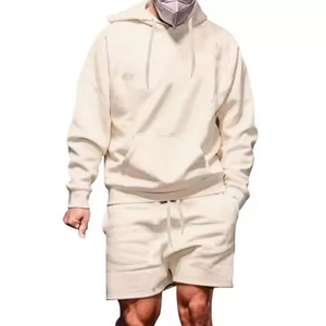 Custom Men's Hoodie Shorts <b>Set</b> Streetwear Jogger Hoodies Shorts Men Long Sleeve Two Piece Tracksuits OEM Breathable - Product Image 5