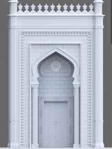 Panneau d'arche islamique en marbre blanc sculpté à la main avec des motifs géométriques et floraux complexes en relief - Product Image 3