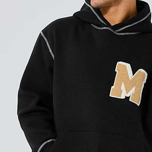 New Arrivals Men's Chenille Embroidery Tracksuit Top Quality <b>Polyester</b> Cotton French Terry <b>Jogger</b> Two Pieces Sets Hot Sale - Product Image 5