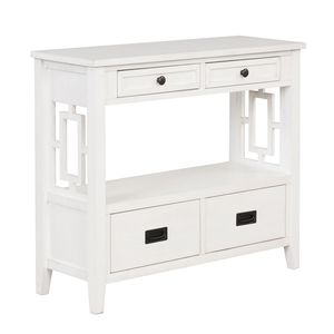 Mesa Consola de Madera de Pino Estilo Rústico de 36 Pulgadas con 4 Cajones y 1 Estante de Almacenamiento para Entrada, Sala de Estar o Dormitorio - Product Image 5