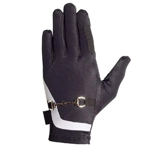 Horse <b>Bits</b> Stainless Steel Equestrian Riding Equipment Black with Silver Hardware Leather Classy Black Dressage & Training Glove - Product Image 5