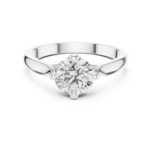 Bague en or jaune 14 carats avec diamant rond cultivé en laboratoire pour femmes |   Vêtements de tous les jours |   Nouveau diamant cultivé - Product Image 5