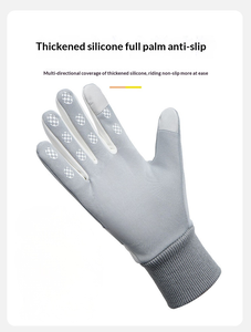 Ski <b>Gloves</b> Full Finger Blue White Quilted Palm With Grip Dots Hook And Loop Closure Unisex Winter Outdoor Activity - Product Image 6