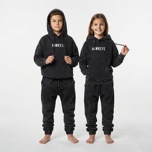 Conjunto Deportivo Premium para Niños, Estilo Vintage con Lavado Ácido, Sudadera Holgada y Pantalones Jogger, Ropa Casual Urbana de Fabricante - Product Image 2