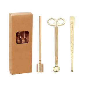 Ensemble de 3 outils de coupe de mèches en acier inoxydable, couleur or rose, durables, modernes et créatifs, pour accessoires de bougies parfumées - Product Image 4