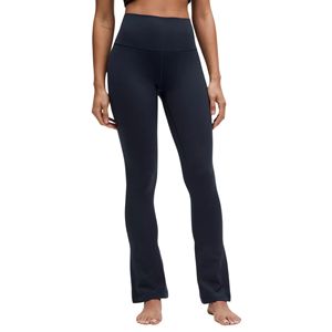 Quick Dry Yoga Pants Ladies <b>High</b> Elastic Waist Gym Flared Legs <b>Knee</b> Length Moisture Wicking Anti-Bacterial Workout <b>Tights</b> - Product Image 2