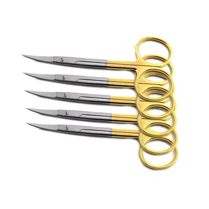 Gran Oferta: Nuevo Set Profesional de 5 Piezas de Tijeras Quirúrgicas Dentales Curvas TC Iris Alemanas de 4.5 Pulgadas, de Acero Inoxidable de Precisión Max - Product Image 3