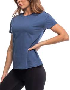 Camiseta Deportiva Ecológica para Mujer, 100% Algodón, Secado Rápido, Ligera, Transpirable, Informal, para Gimnasio, Running, Entrenamiento, Fitness - Product Image 1