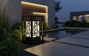โคมไฟติดผนังภายนอกทรงสี่เหลี่ยมสีดำทันสมัย สำหรับตกแต่งลานบ้าน ใช้ไฟ AC 200V ขั้วหลอด E27 มาตรฐาน IP65 ผลิตจากสแตนเลส เหมาะสำหรับโรงแรม - Product Image 6