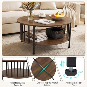 Table basse en métal avec structure en acier et plateau rond pour la décoration moderne de la maison et le mobilier de salon - Fournisseur en gros - Product Image 6