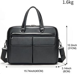 Sac messager en cuir noir pour homme, sacoche pour ordinateur portable 15 pouces, sac de travail professionnel, sac à bandoulière pour ordinateur, sac de bureau USA - Product Image 2
