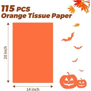 Sacchetti Regalo in Carta Velina Arancione, 115 Fogli 14 X 20 Pollici, Carta da Regalo Arancione per Artigianato, Carta Velina per Confezioni Regalo all'Ingrosso - Product Image 3