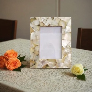 Mother of Pearl Photo Frame Resin <b>Table</b> or MOP Picture frame <b>Display</b> Available in Different Patterns - Product Image 1