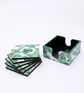 High Quality MDF Enamel Printed Coaster With Yellow Floral Design Oriental Style Table <b>Mats</b> Pad Coaster - Product Image 2