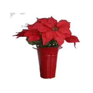 Red Enamel Table Flower Pots Vase for Home Decoration Hot Selling Tall Flower Wholesale Unique Table Top Pots Planters