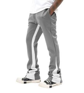 Pantalon décontracté ample pour homme avec rayures latérales et intérieures, taille élastique, style sportif - Product Image 4