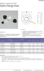 Écrous à bride en nylon noir blanc DIN 6923 M3 M4 M5 M6 M8 <span class=keywords><strong>M10</strong></span> M12 Écrous à bride hexagonaux en plastique pour attaches de construction industrielle - Product Image 2