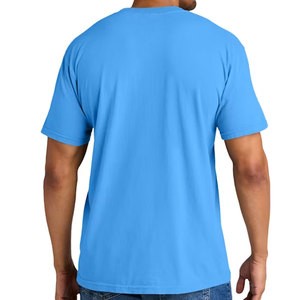 T-shirt à manches courtes pour homme, couleur violette, col rond, avec poche sur la poitrine gauche, coupe classique, style décontracté, tissu jersey 100% coton - Product Image 5