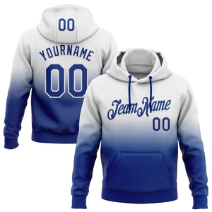 Sweat-shirt à capuche sportif blanc, style dégradé royal, nouvelle conception, personnalisé et cousu sur mesure, vente en gros directe pour l'industrie - Product Image 1