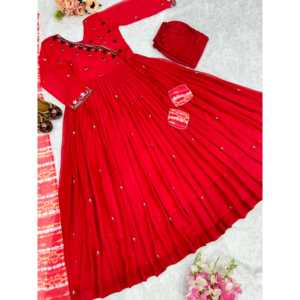Robe Anarkali élégante et pantalon avec dupatta, magnifique tenue de soirée, vêtements indiens et pakistanais - Product Image 3