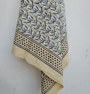Wholesale Yellow Blue Bagru Print <b>Sarong</b> Hand Block Print 100% Cotton Beach Wrap Indian Pareo Cover Up Boho Swimwear <b>Sarong</b> Wrap - Product Image 2
