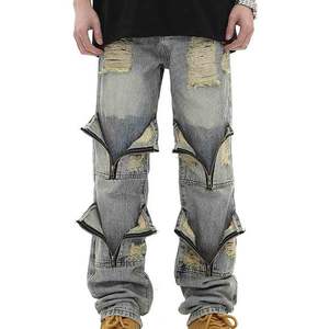 กางเกงยีนส์ผู้ชายไซส์ใหญ่ สไตล์ลำลอง เนื้อผ้านุ่มสบาย ทอแบบถัก  แฟชั่นทันสมัย  ได้รับความนิยมสูง - Product Image 4