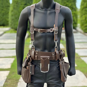 เข็มขัดเครื่องมือหนังแท้คุณภาพสูงสำหรับช่างไม้ ช่างซ่อมบำรุง และช่างไฟฟ้า พร้อมสายสะพายและกระเป๋าคาดเอว ราคาประหยัด - Product Image 3