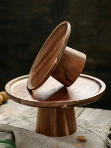 Elegante Soporte de Madera para Presentación de Pasteles, Postres y Decoración Rústica para el Hogar y la Cocina - Product Image 1