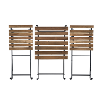 Ensemble bistrot moderne BeNK en bois d'acacia 3 pièces, table basse pliable, chaise, chambre à coucher, cuisine, salon, parc, jardin, utilisation en extérieur