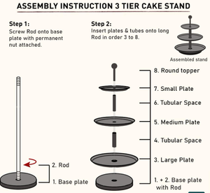 Round Mild Steel <b>Cake</b> <b>Stand</b> for Dessert Display Heavy Duty Metal for Birthday Wedding Party Decoration - Product Image 4