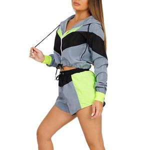 Conjunto de Pantalones Cortos y Chaqueta Cortavientos para Ciclismo de Verano para Mujer, Diseño Sólido, Talla Grande, para Correr - Product Image 2
