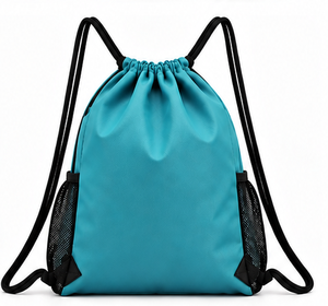 Bolsa de nailon impermeable con cordón, mochila ligera para gimnasio, deportes, viajes, escuela, eventos, bolsa de almacenamiento para regalos, ligera - Product Image 3