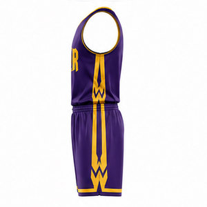 Maillot et short de basketball personnalisés en tissu polyester premium avec technologie de séchage rapide et graphismes d'équipe vibrants - Product Image 5