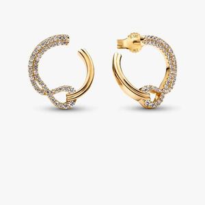 Luxury 18K Gold Plated C-Shaped Diamond <b>Hoop</b> Stud <b>Earrings</b> for Women Elegant Micro Pave CZ Stone Half <b>Hoop</b> <b>Earrings</b> - Product Image 1