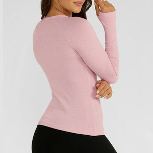 Athletic Sports Women Shirt Manufacturer Gym Clothes Custom Design High Elastane <b>Compression</b> Thumb Hole Long Sleeve Shirt - Product Image 5