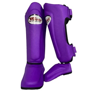 สนับแข้งหนัง PU คู่แฝดตัวป้องกันแบบมืออาชีพมีตะขอและห่วงปิดน้ำหนักเบาสำหรับกีฬา - Product Image 4
