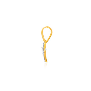 Pendentif en or jaune pour femme avec diamants de laboratoire taille cœur, bijou romantique pour le quotidien - Product Image 3