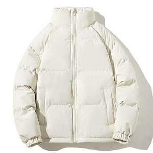 Veste matelassée coupe-vent bleu marine pour homme avec capuche, en tissu polaire, col montant, fermeture éclair, logo sur le devant, chaude, pour l'hiver, style streetwear - Product Image 3