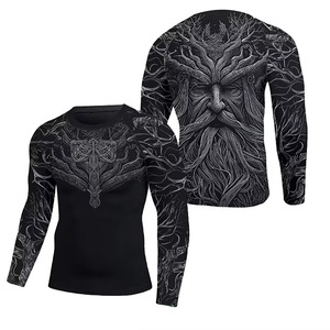 2026 Custom Quick Dry <b>Men's</b> Gym Rash Guard <b>Shirts</b> Long Sleeve <b>Compression</b> <b>Mens</b> Gym <b>Shirts</b> MMA Quick Dry Rash Guard <b>Shirts</b> - Product Image 4