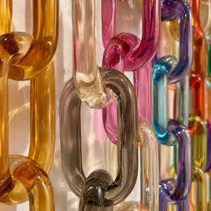 Offering Lightweight Durable Quality Hand Painted Patterns and Custom Color Solutions Big Colorful Epoxy Resin Chain Links - Product Image 3