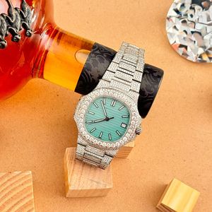 Montre mécanique de luxe personnalisée OEM ODM Hip Hop Diamond entièrement sertie de moissanite, mouvement ETA, cadran en cristal saphir, boîtier carré turquoise - Product Image 1