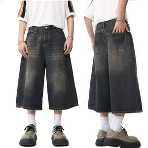 Summer New <b>Men</b> Fashion <b>Stretch</b> Causal Short Jeans Denim Shorts Blue Black Denim Swear <b>Mens</b> - Product Image 6