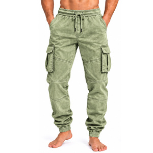 <b>Cargo</b> <b>Joggers</b> <b>Mens</b> 100% Cotton Factory Exporter OEM ODM Private Label Bulk Orders Custom Casual Streetwear Utility Pants Outdoor - Product Image 1