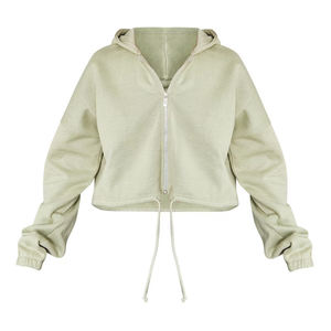 Sudadera con Capucha Corta de Moda para Mujer, Otoño-Invierno, Manga Larga, Estilo Casual, Ecológica, 100% Algodón, para Gimnasio y Entrenamiento - Product Image 1