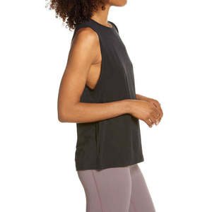 Women's <b>Black</b> Knitted Sleeveless <b>Tank</b> <b>Top</b> O-Neck Casual Breathable Solid Color <b>Top</b> - Product Image 2