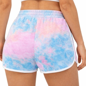 Shorts Deportivos para Mujer, Tie Dye, Transpirables, 100% Algodón, Cintura Elástica, Ajustables con Cordón, para Verano, Fitness, Personalizables OEM - Product Image 5