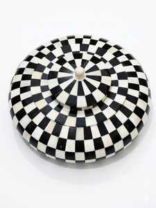 Luxury Abstract Bone Inlay <b>Keepsake</b> <b>Box</b> Handmade Wooden Jewelry Storage Organizer with Sophisticated Black & White Decorative - Product Image 4
