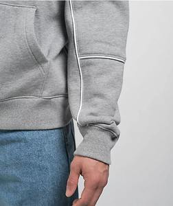Sweat à capuche zippé tendance pour homme en coton, style streetwear, coupe oversize, avec surpiqûres contrastées, veste décontractée, vente en gros OEM - Product Image 5