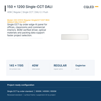 Panneau LED à éclairage périphérique 40W 150x1200mm, CCT unique, driver DALI-2 Eaglerise pour projets commerciaux
